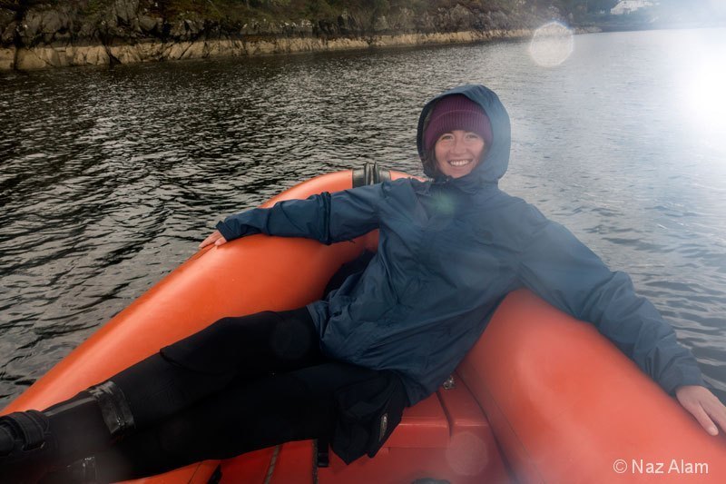 Loch Fyne: Helen chilling out!